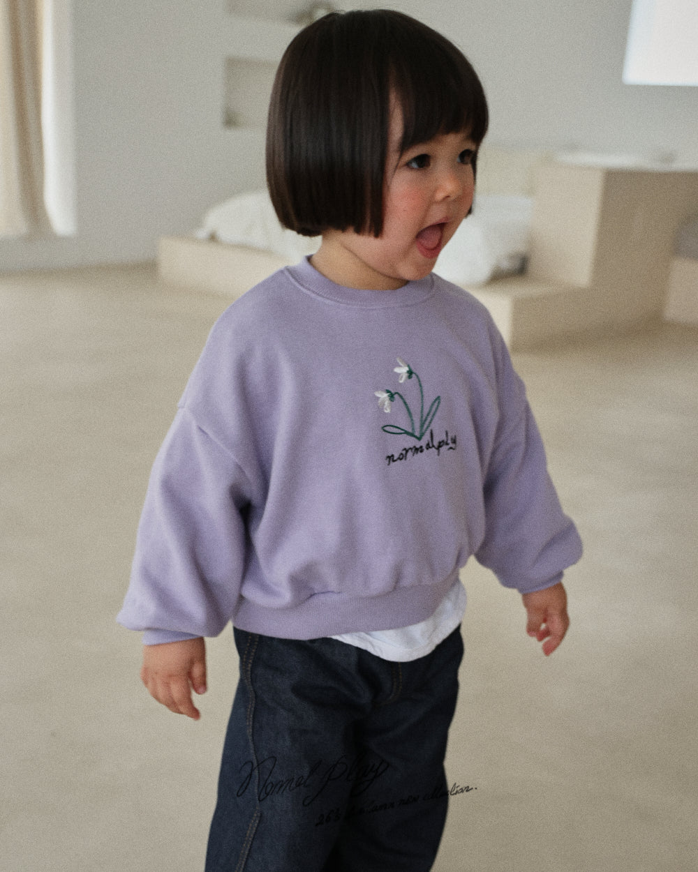 【PRE-ODER〆8.9(sun)】16.Double Flower Embroidery Sweatshirt | normalplay