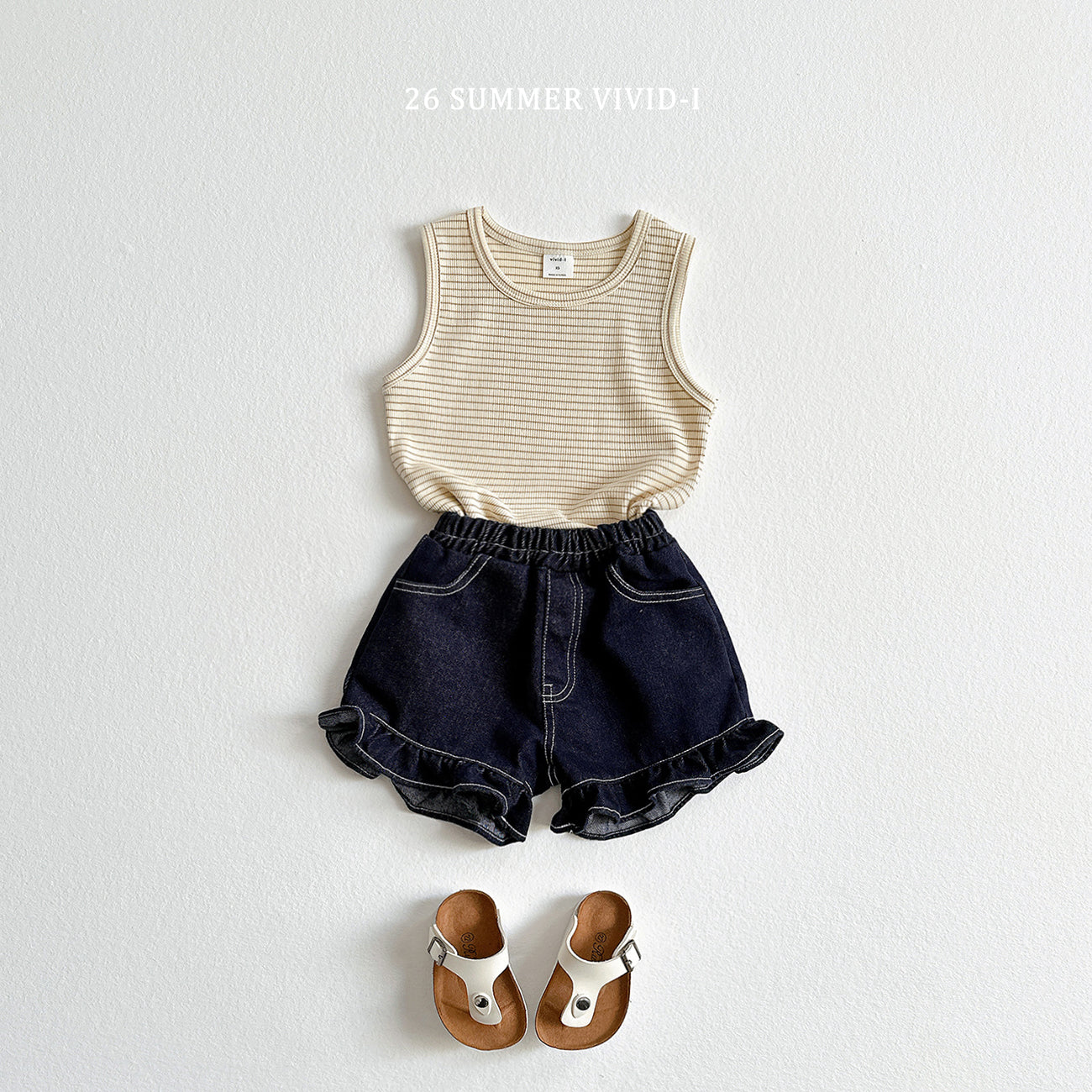 【PREORDER受付終了、ご希望はお問い合わせください。】12.Frill NonFade Denim Shorts