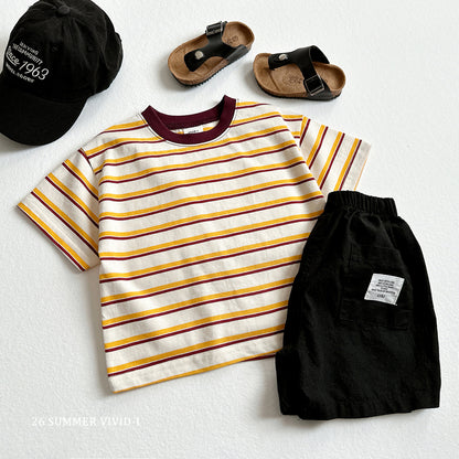 【PREORDER受付終了、ご希望はお問い合わせください。】62.Heart Smile Stripe Tee