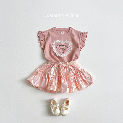 【PREORDER受付終了、ご希望はお問い合わせください。】80.Lace Heart Frill Tee