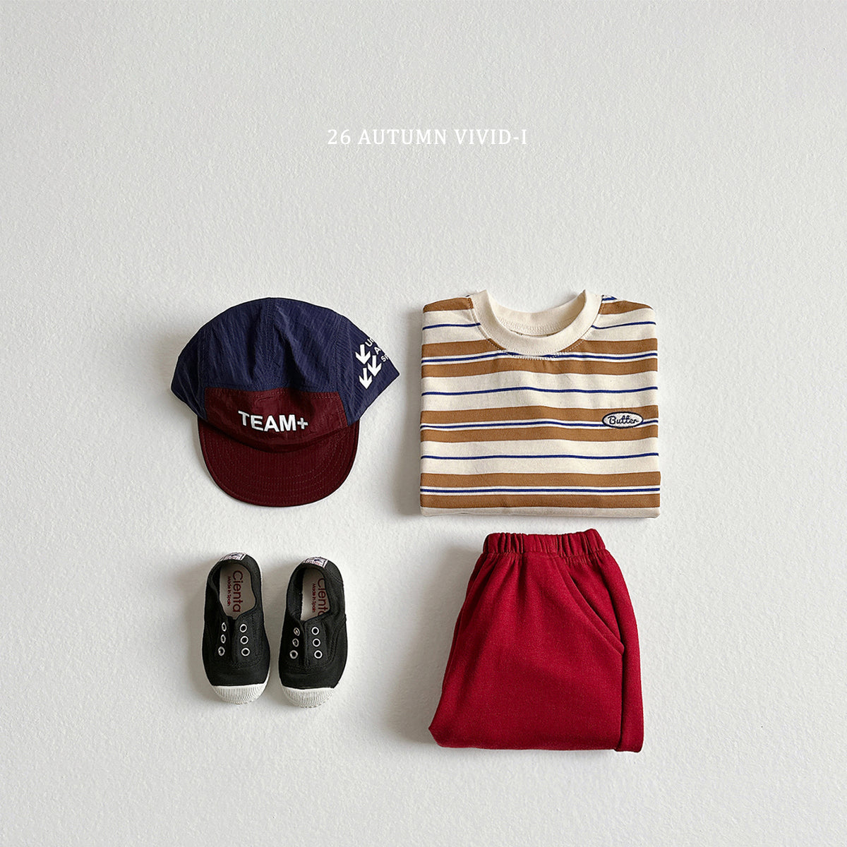 【秋のPRE-ODER 5%OFF】44.Butter Stripe Tee