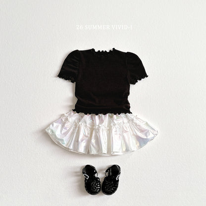 【PREORDER受付終了、ご希望はお問い合わせください。】78.Shirring Puff Flare Tee