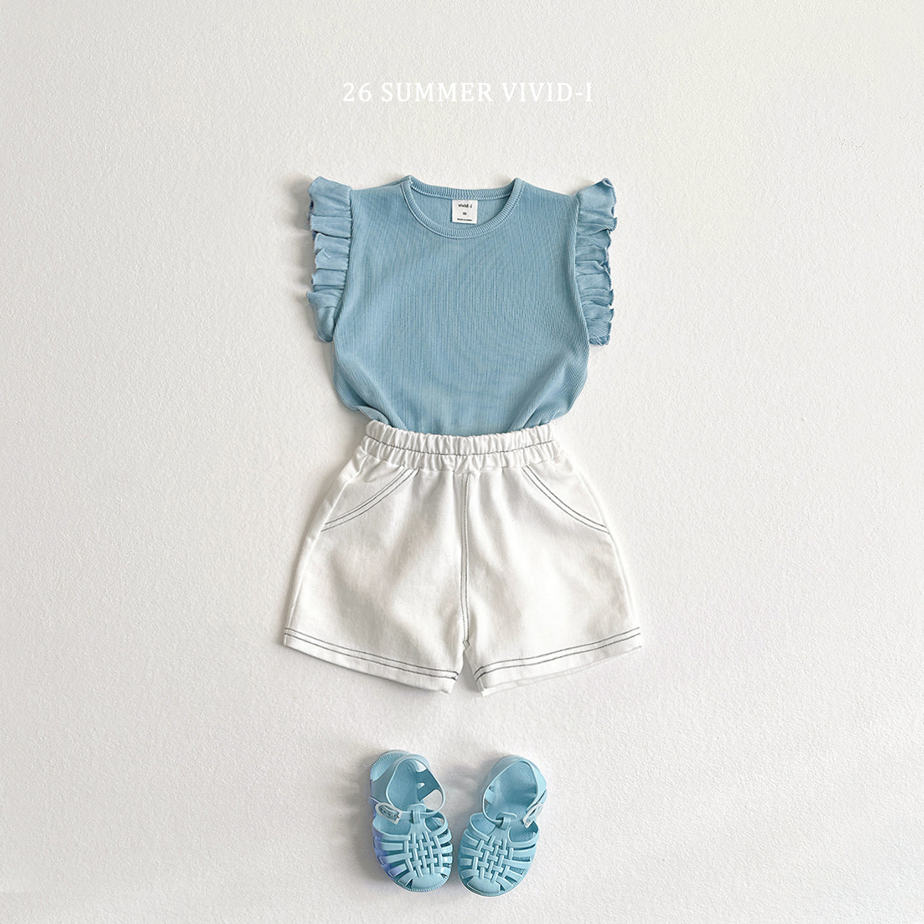 【PREORDER受付終了、ご希望はお問い合わせください。】77.Rib Frill Sleeveless Top