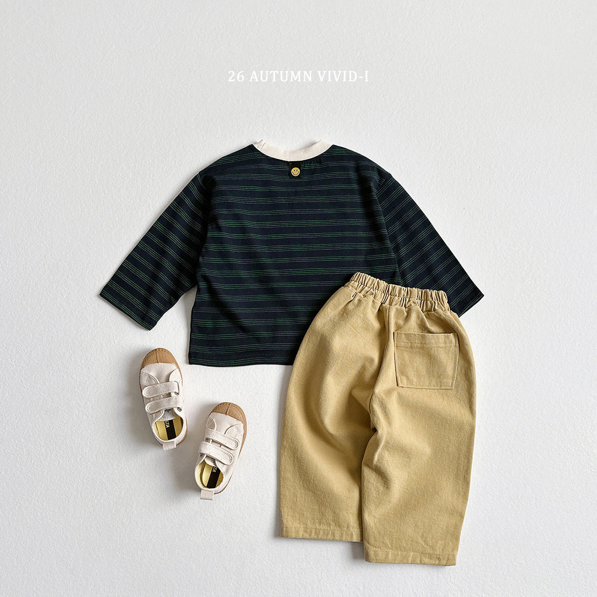 【秋のPRE-ODER 5%OFF】37.Stripe Smile Label Tee