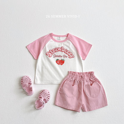 【PREORDER受付終了、ご希望はお問い合わせください。】74.Strawberry Dolman ShortSleeve Tee