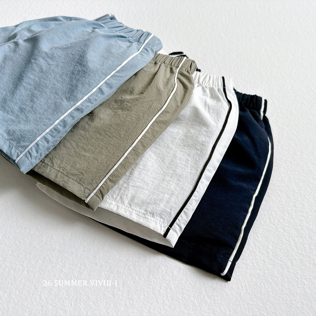 【PREORDER受付終了、ご希望はお問い合わせください。】17.Piping Crinkle Shorts