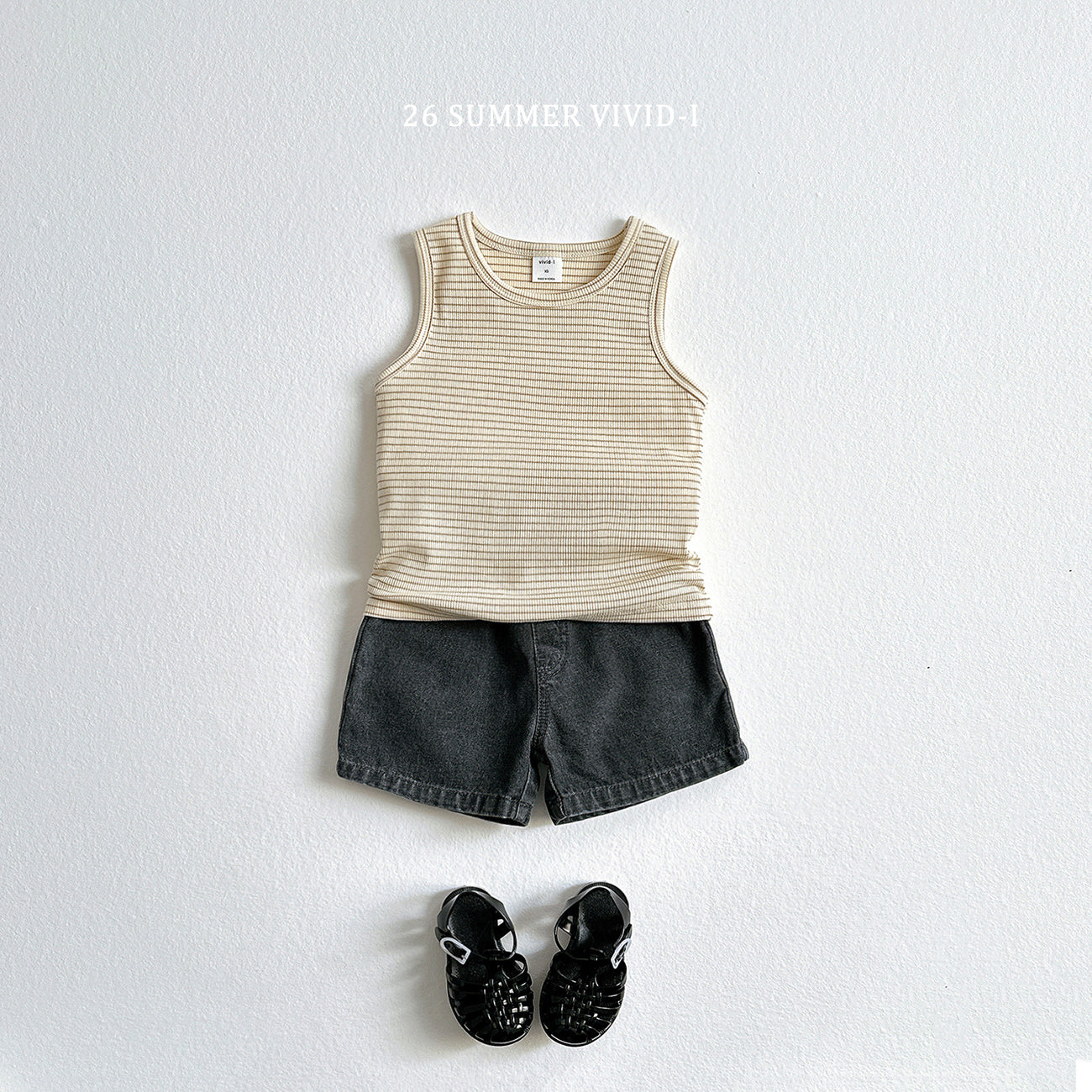 【PREORDER受付終了、ご希望はお問い合わせください。】84.[Set] Stripe Rib Sleeveless Top