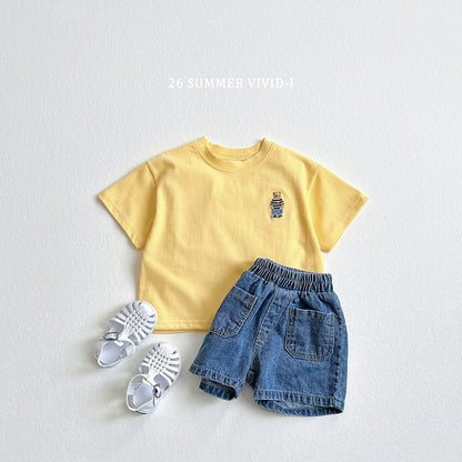 【PREORDER受付終了、ご希望はお問い合わせください。】63.Bear Embroidery ShortSleeve Tee