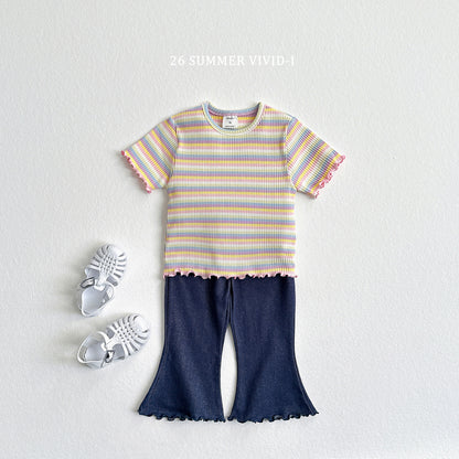 【PREORDER受付終了、ご希望はお問い合わせください。】72.Rainbow Rib Flare Tee