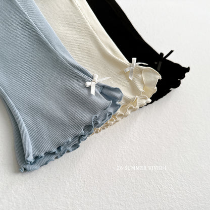 【PREORDER受付終了、ご希望はお問い合わせください。】27.Ribbon Slit Flare 7分丈 Pants