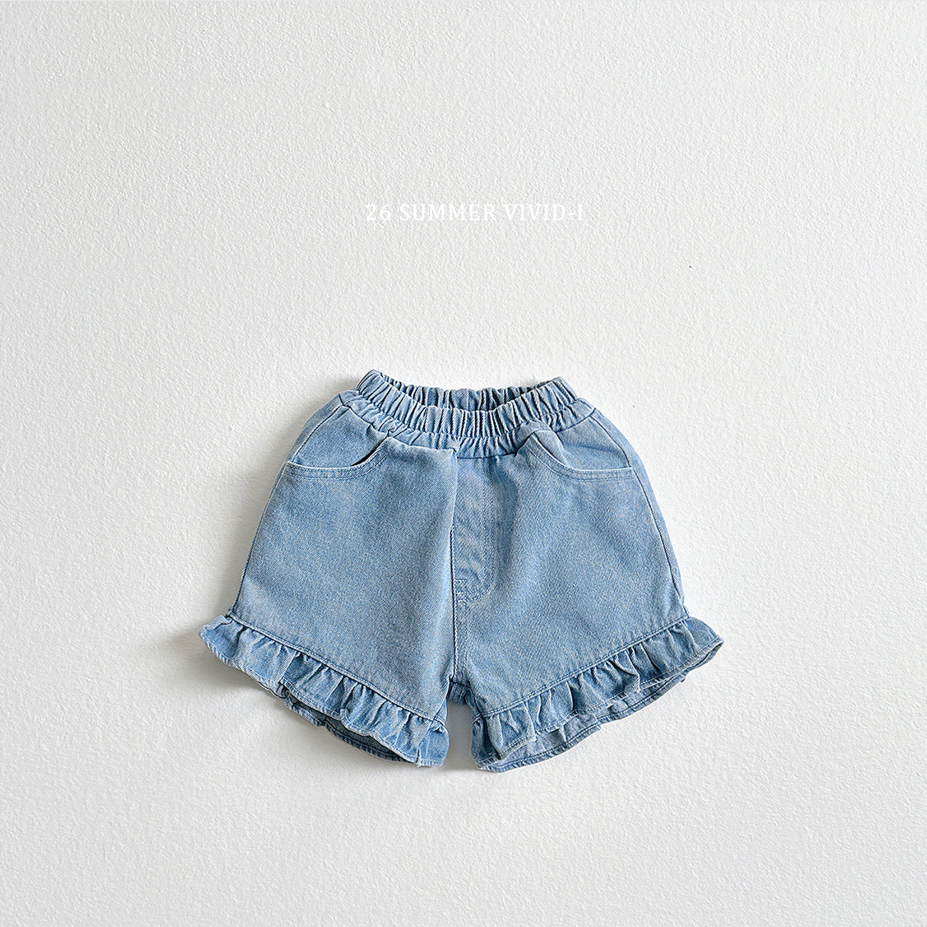 【PREORDER受付終了、ご希望はお問い合わせください。】12.Frill NonFade Denim Shorts