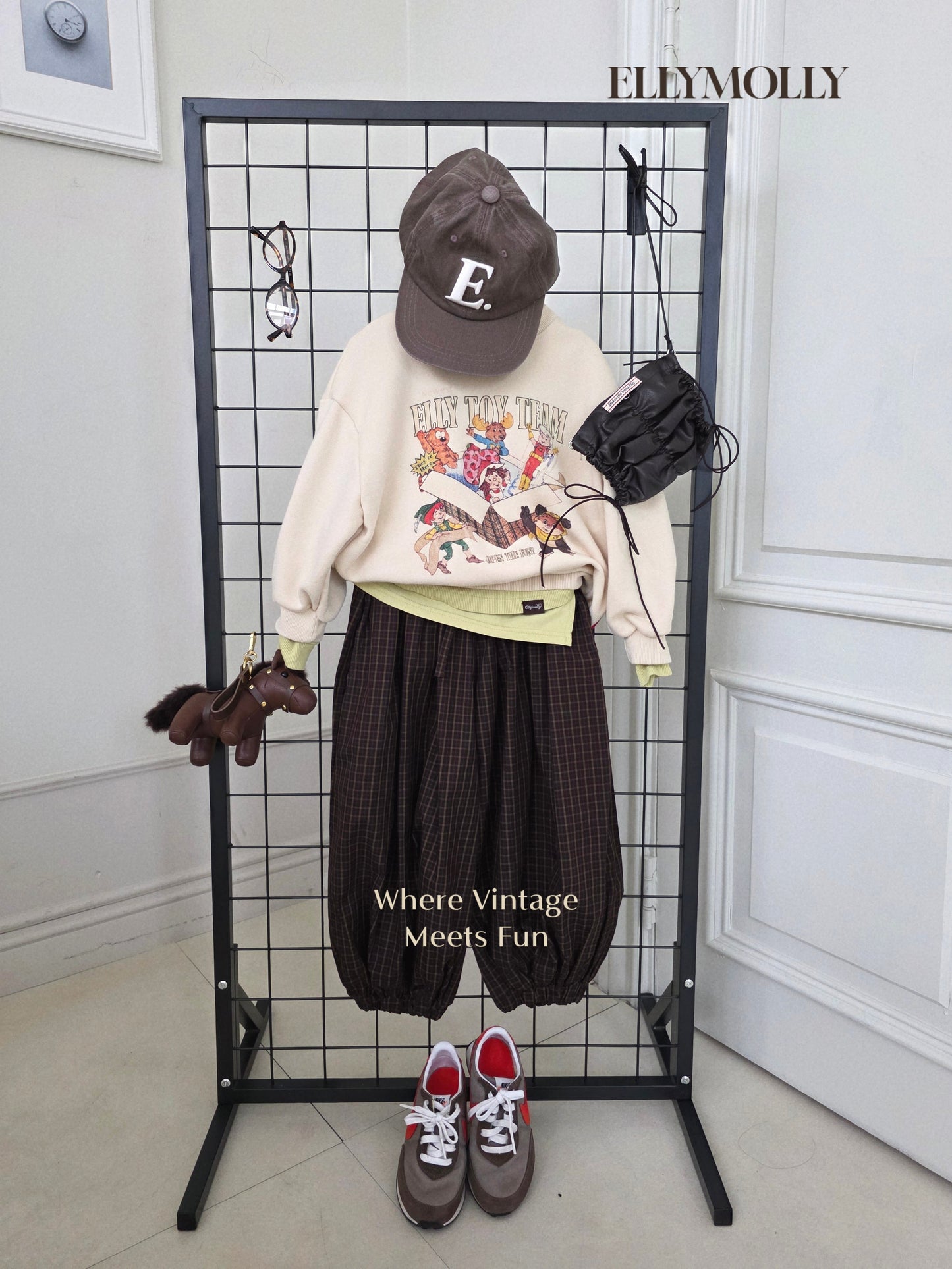 【PRE-ODER〆8.9(sun)】52.Autumn Grid Balloon Pants | ellymolly