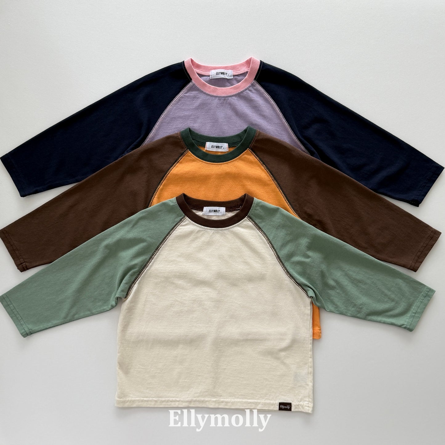 【PRE-ODER〆8.9(sun)】14.Color Block Raglan T-Shirt | ellymolly