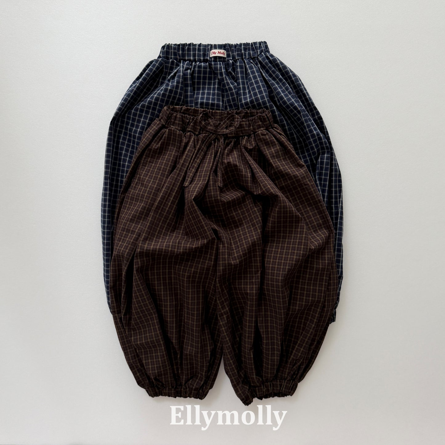 【PRE-ODER〆8.9(sun)】52.Autumn Grid Balloon Pants | ellymolly