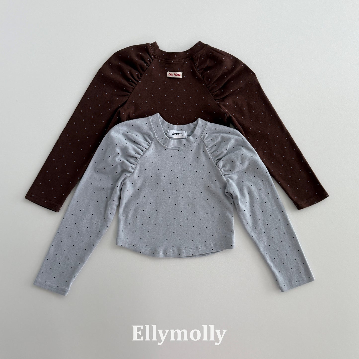 【PRE-ODER〆8.9(sun)】48.Giselle Dot Shirred T-Shirt | ellymolly