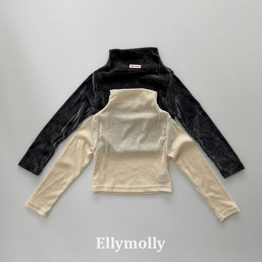 【PRE-ODER〆8.9(sun)】44.Velvet Mesh Mock-Neck Top | ellymolly