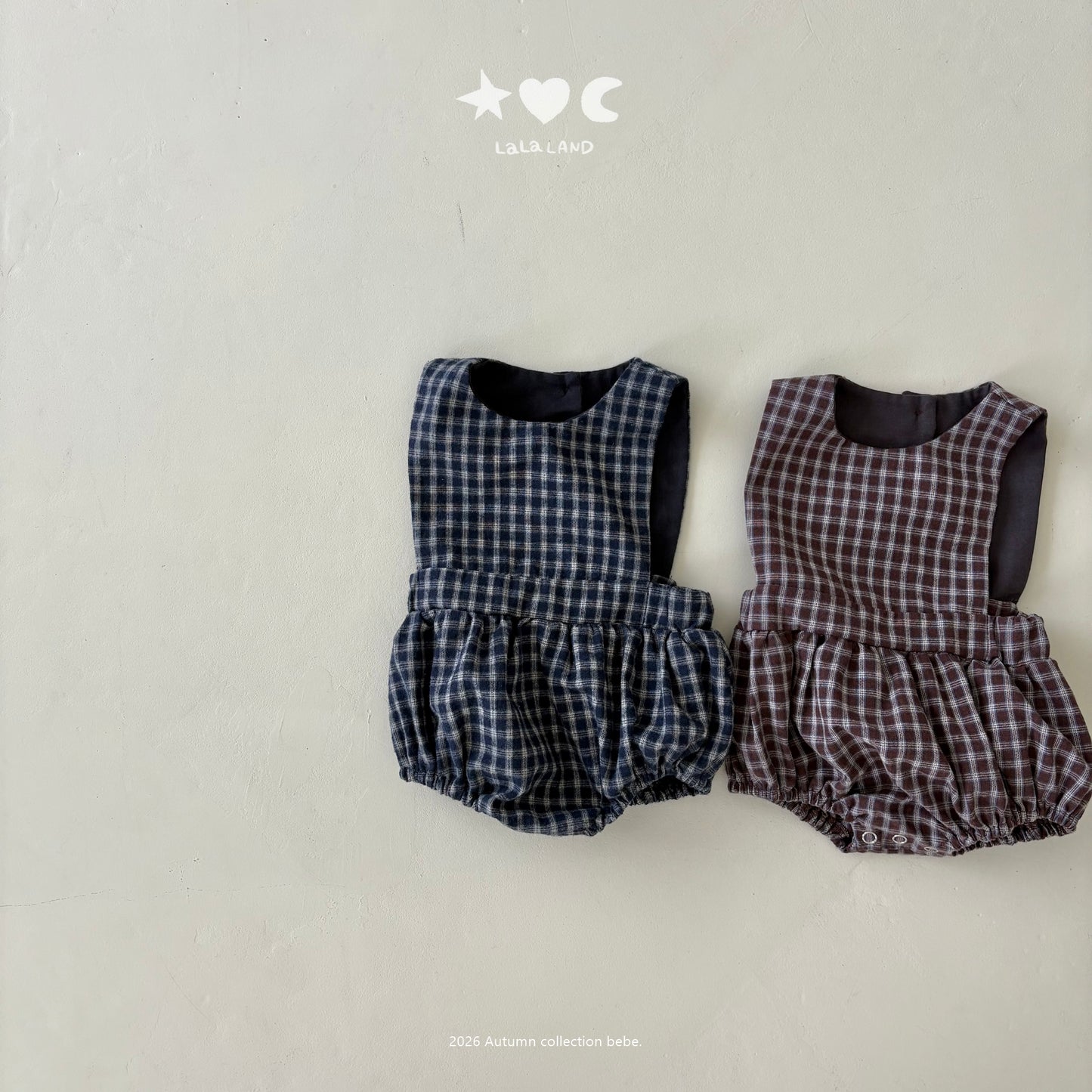 【PRE-ODER〆8.9(sun)】12.Check Romper | lalaland