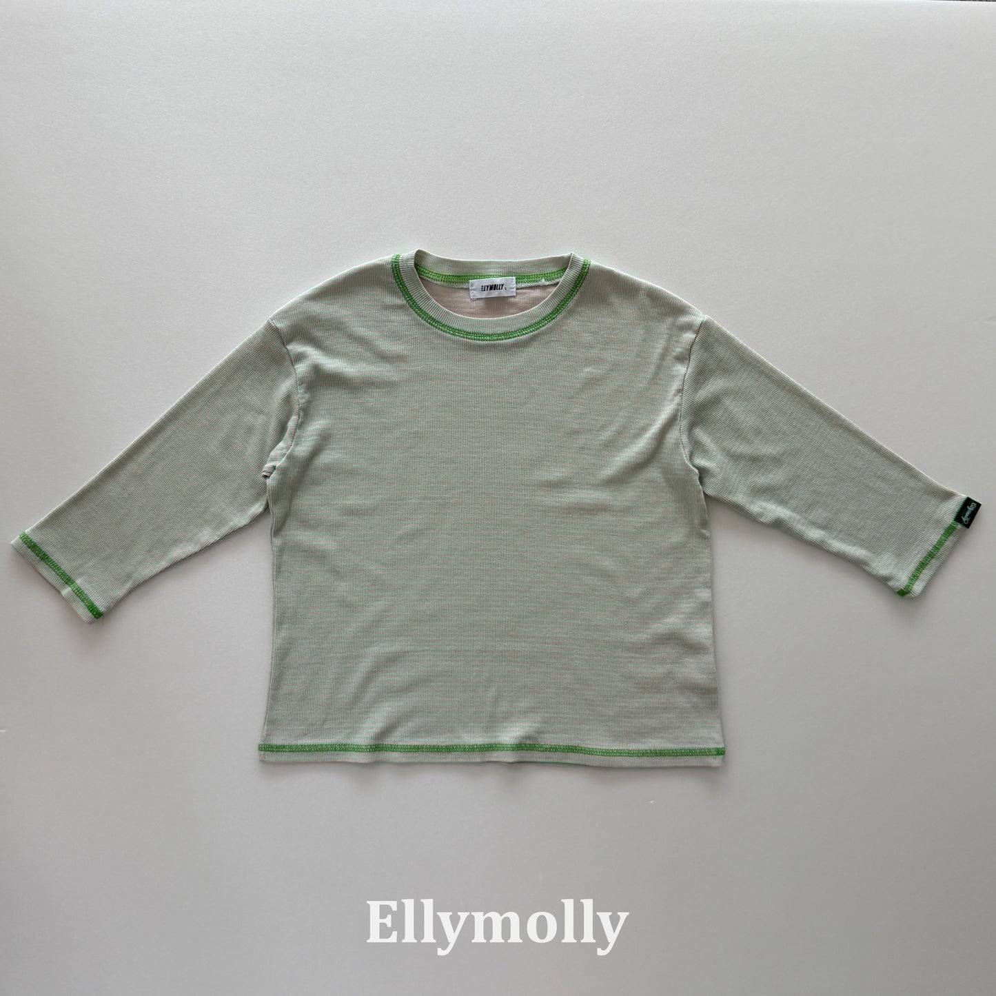 【PRE-ODER〆8.9(sun)】20.Ribbed Lettuce-Edge T-Shirt | ellymolly