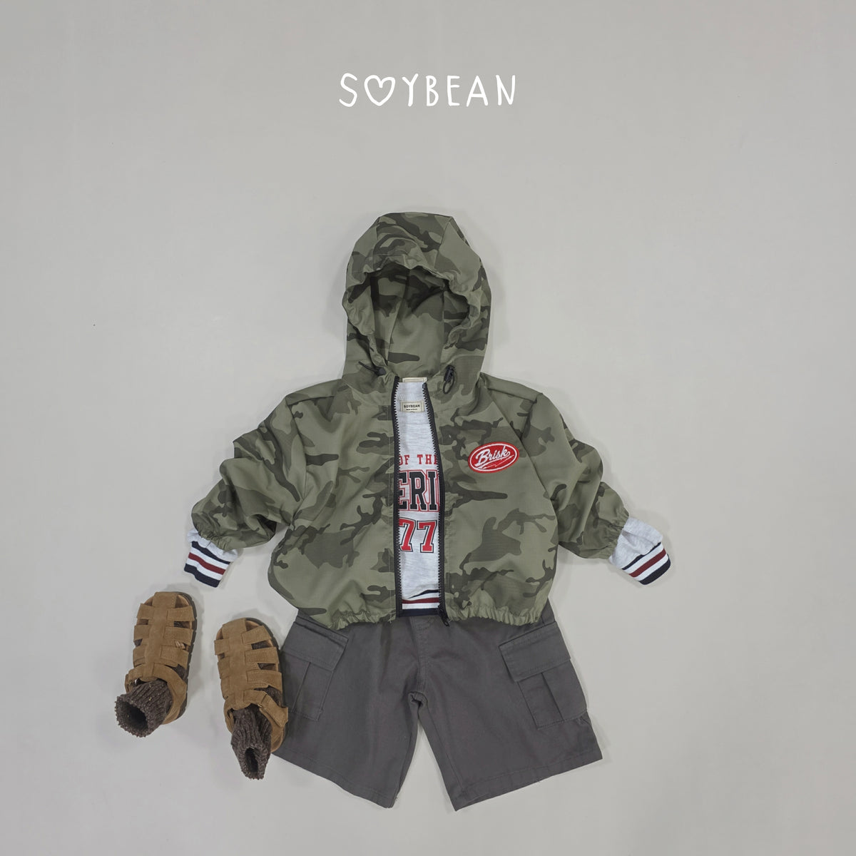 【秋のPRE-ODER 5%OFF】80.Camo Hooded Windbreaker (7 Sizes)
