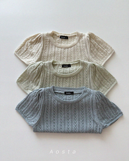 【PREORDER受付終了、ご希望はお問い合わせください。】21.Knit Eyelet T