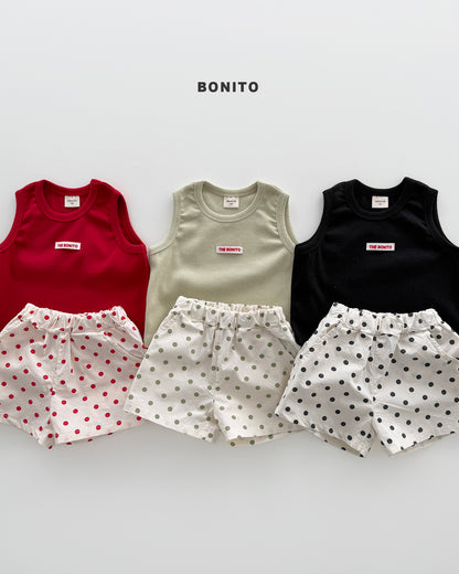 【期間限定 PRE-ODER】4.Bébé Sleeveless Dot Pants Set