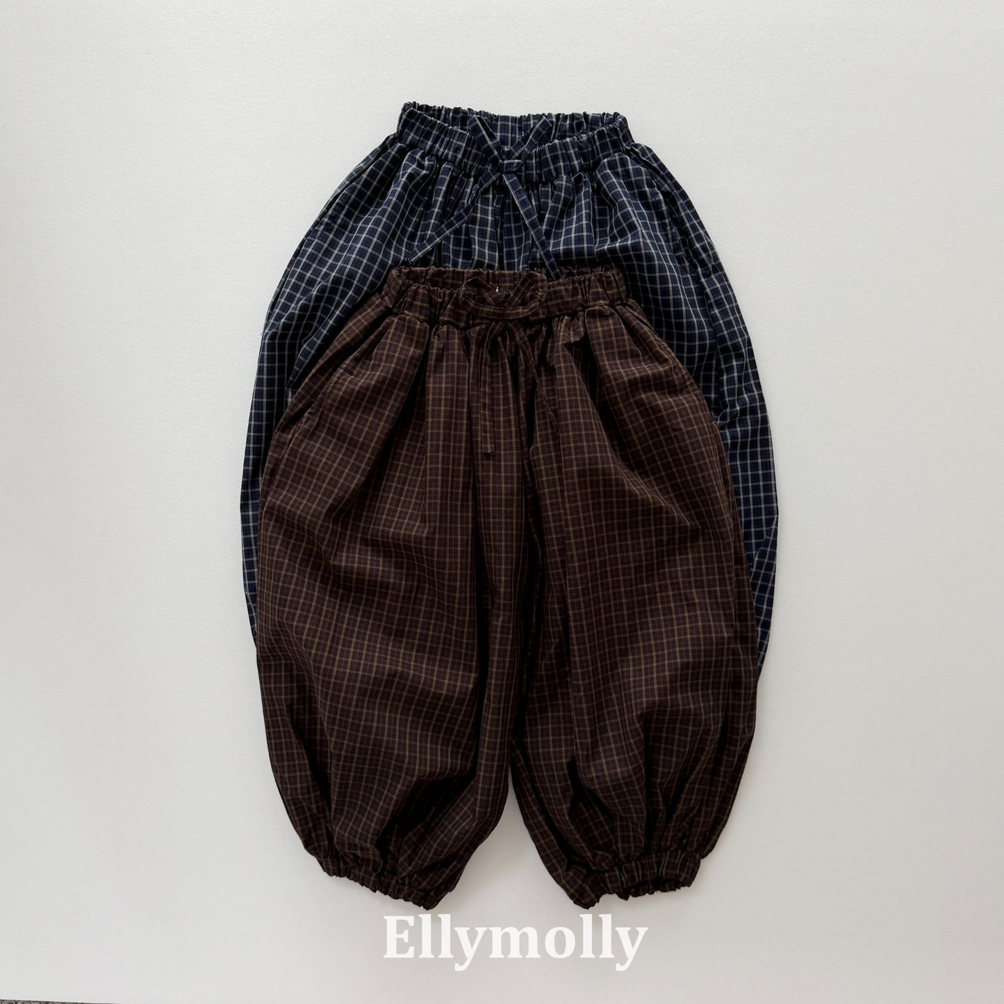 【PRE-ODER〆8.9(sun)】52.Autumn Grid Balloon Pants | ellymolly