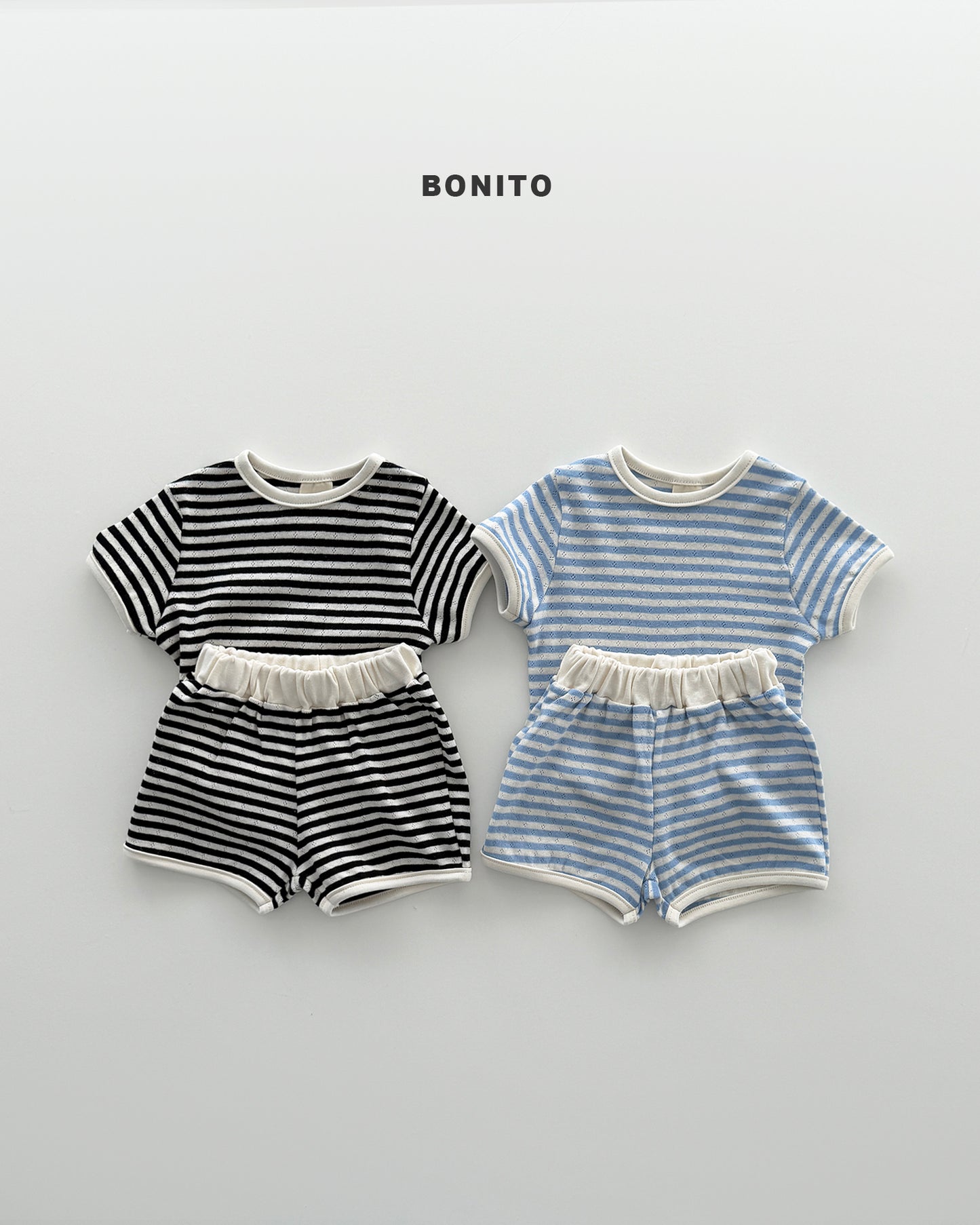 【期間限定 PRE-ODER】8.Bébé Eyelet Song Song Stripe Set
