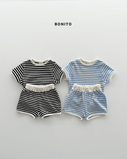 【期間限定 PRE-ODER】8.Bébé Eyelet Song Song Stripe Set