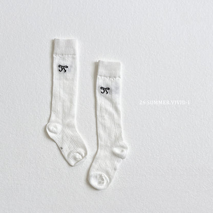 【PREORDER受付終了、ご希望はお問い合わせください。】121.Ribbon Embroidery Knee Socks