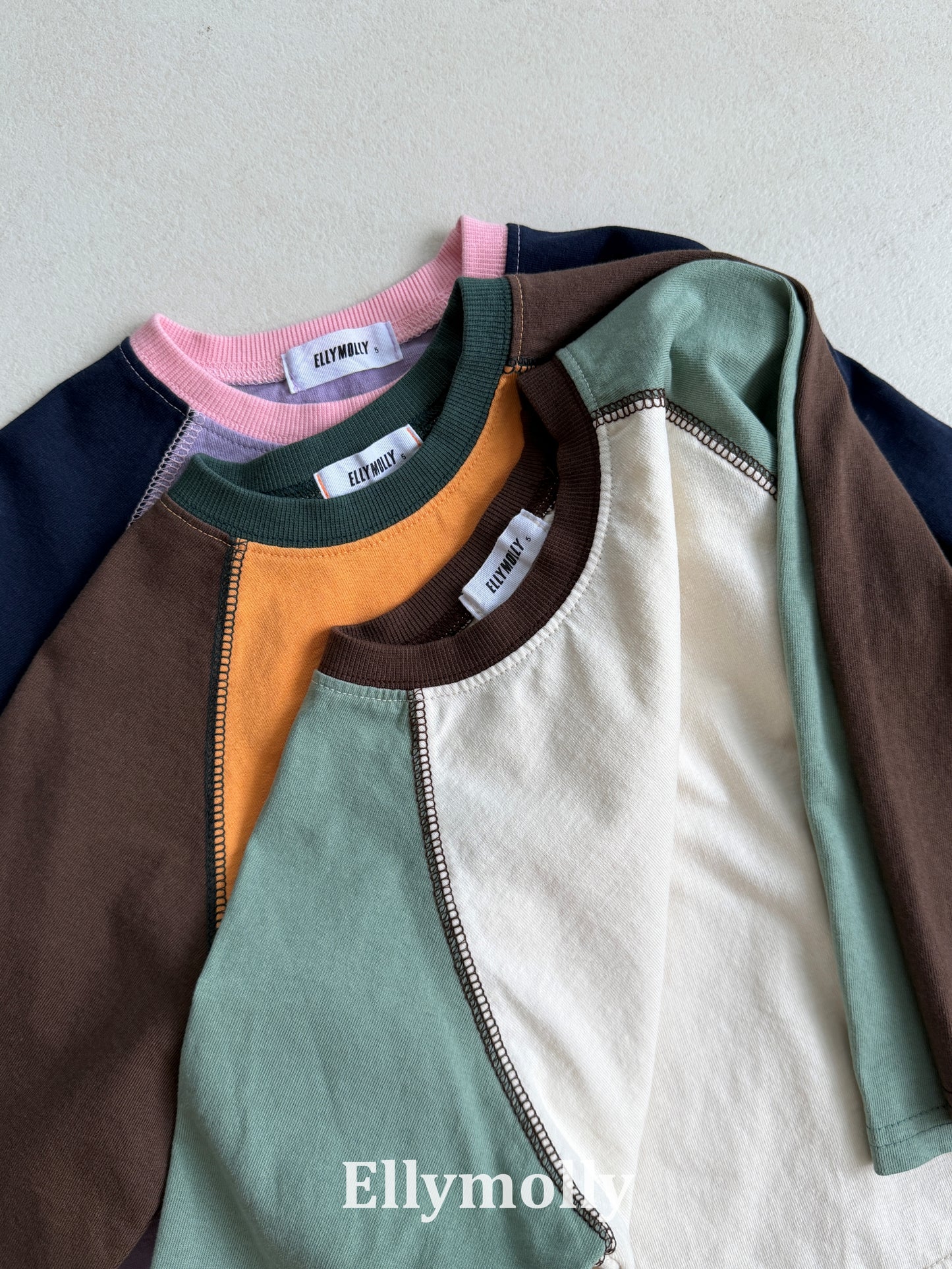【PRE-ODER〆8.9(sun)】14.Color Block Raglan T-Shirt | ellymolly