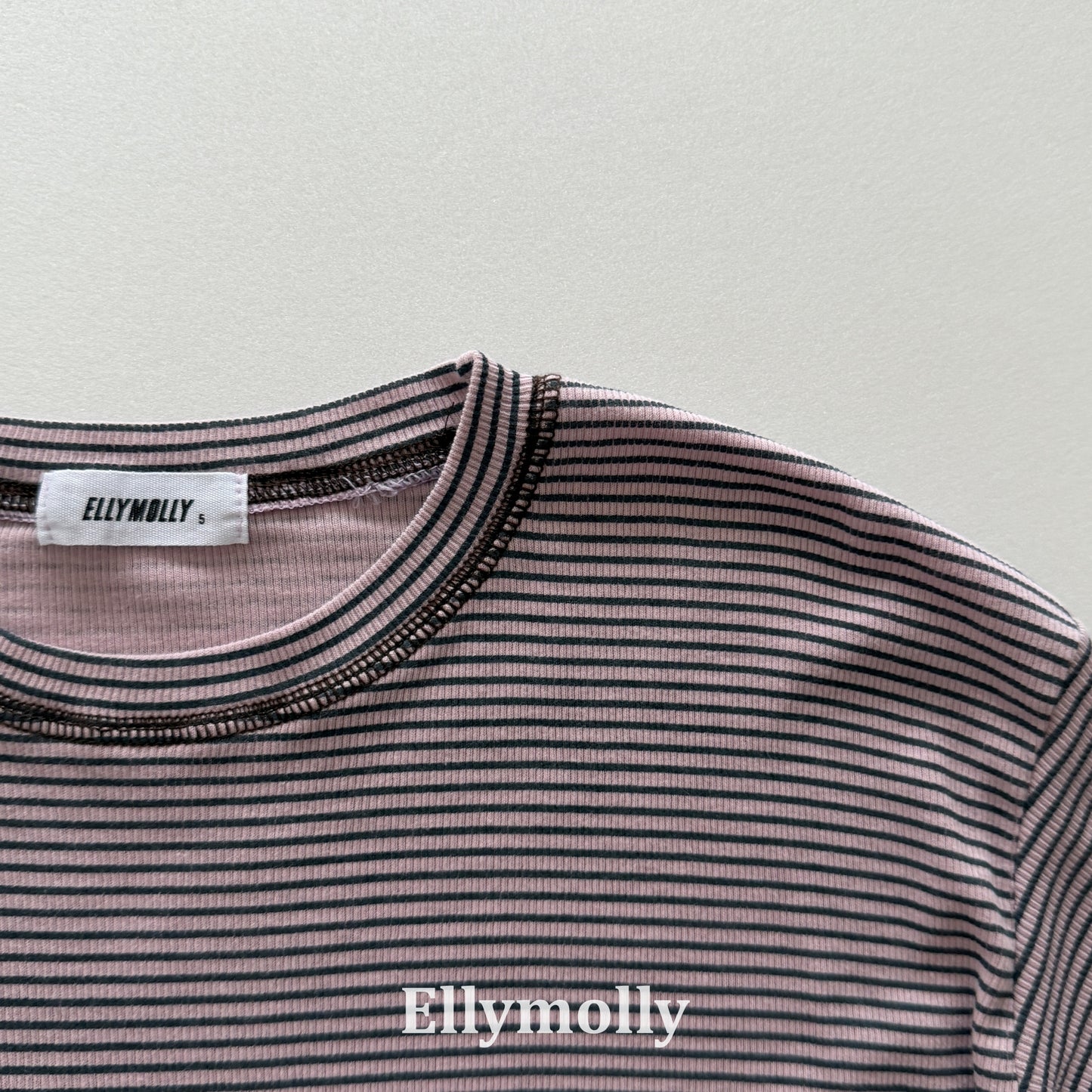 【PRE-ODER〆8.9(sun)】20.Ribbed Lettuce-Edge T-Shirt | ellymolly