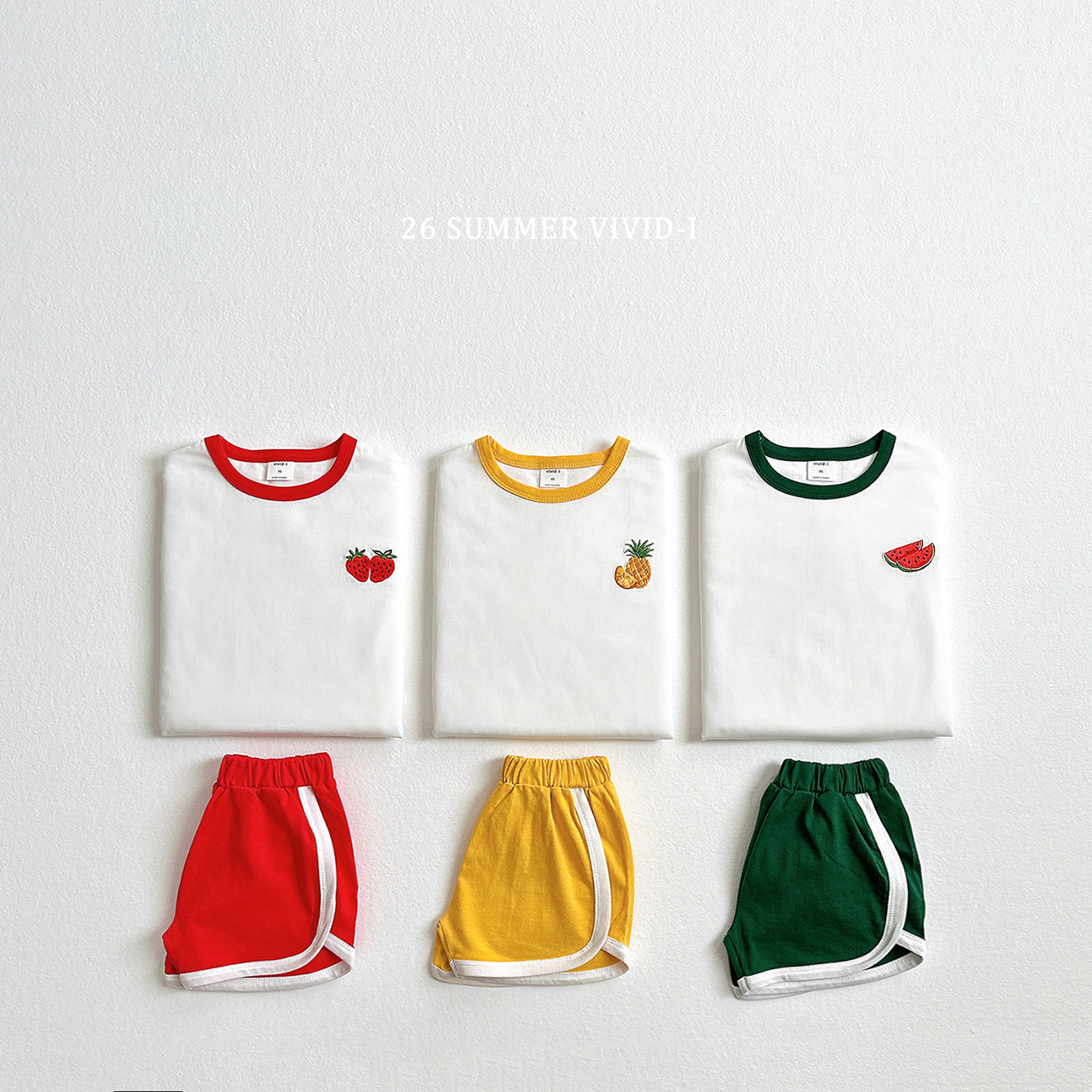 【PREORDER受付終了、ご希望はお問い合わせください。】99.Fruit Embroidery Raglan Set