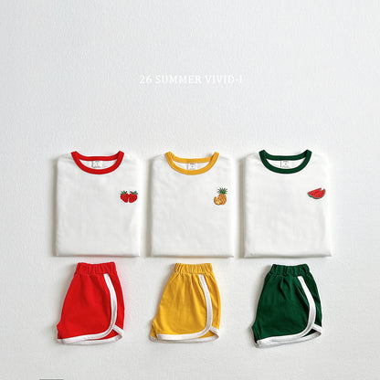 【PREORDER受付終了、ご希望はお問い合わせください。】99.Fruit Embroidery Raglan Set