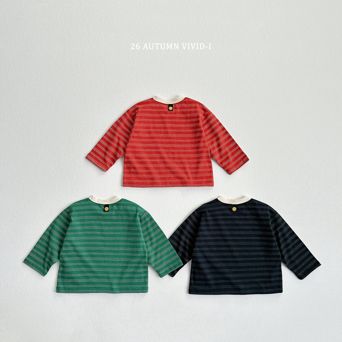 【秋のPRE-ODER 5%OFF】37.Stripe Smile Label Tee
