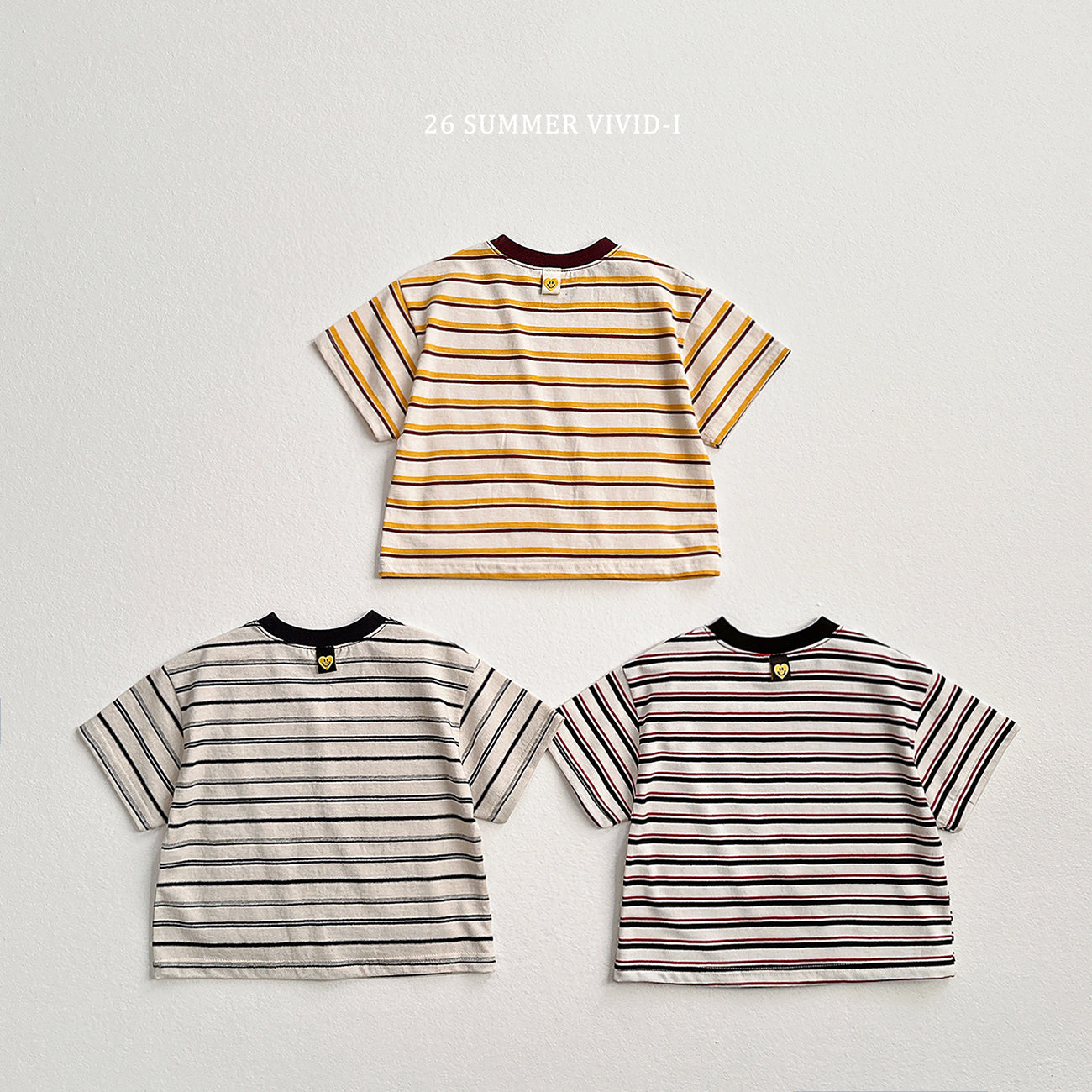 【PREORDER受付終了、ご希望はお問い合わせください。】62.Heart Smile Stripe Tee