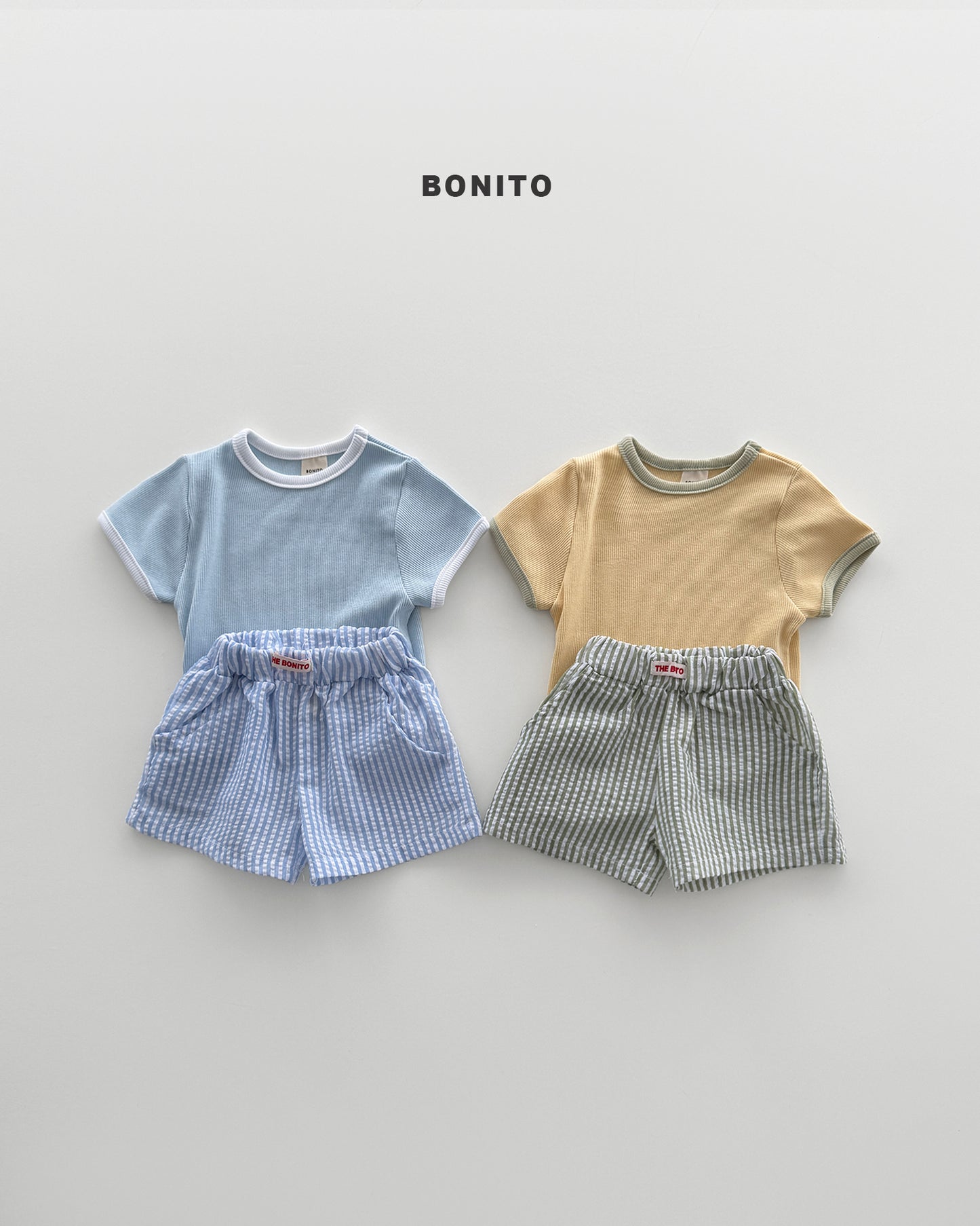 【期間限定 PRE-ODER】7.Bébé Vertical Stripe Shorts Set