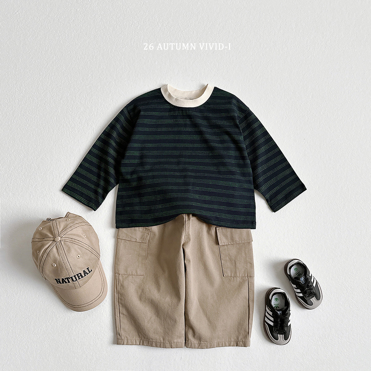 【秋のPRE-ODER 5%OFF】37.Stripe Smile Label Tee