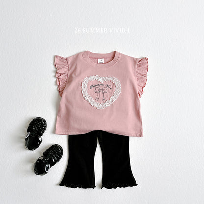 【PREORDER受付終了、ご希望はお問い合わせください。】80.Lace Heart Frill Tee