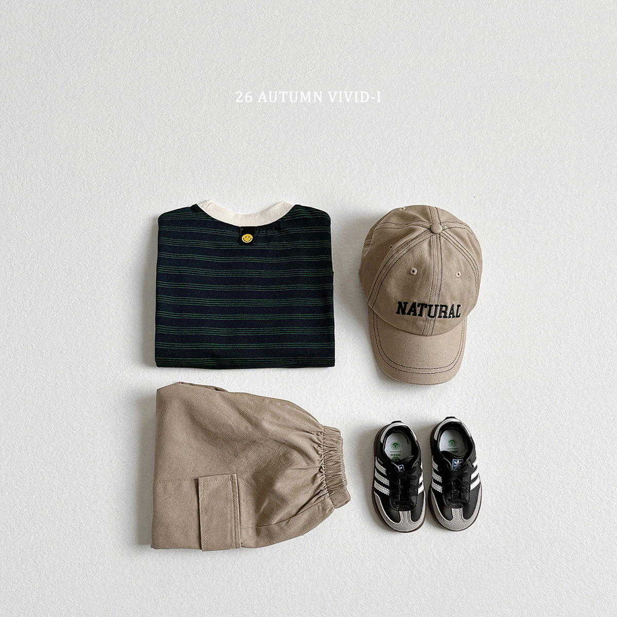 【秋のPRE-ODER 5%OFF】37.Stripe Smile Label Tee