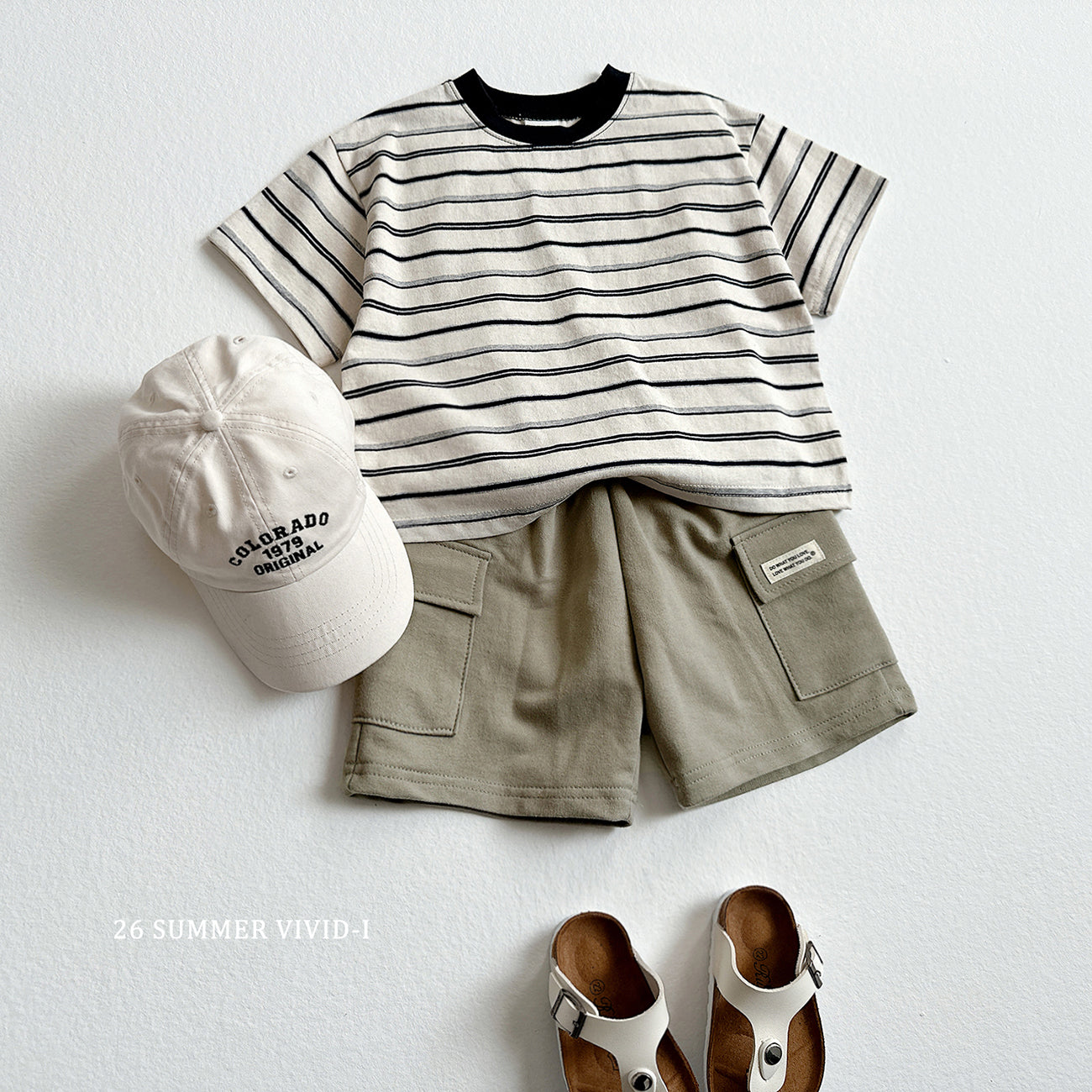 【PREORDER受付終了、ご希望はお問い合わせください。】62.Heart Smile Stripe Tee