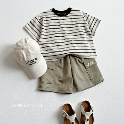 【PREORDER受付終了、ご希望はお問い合わせください。】62.Heart Smile Stripe Tee