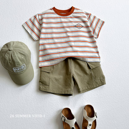 【PREORDER受付終了、ご希望はお問い合わせください。】69.Diamond Logo Stripe Tee