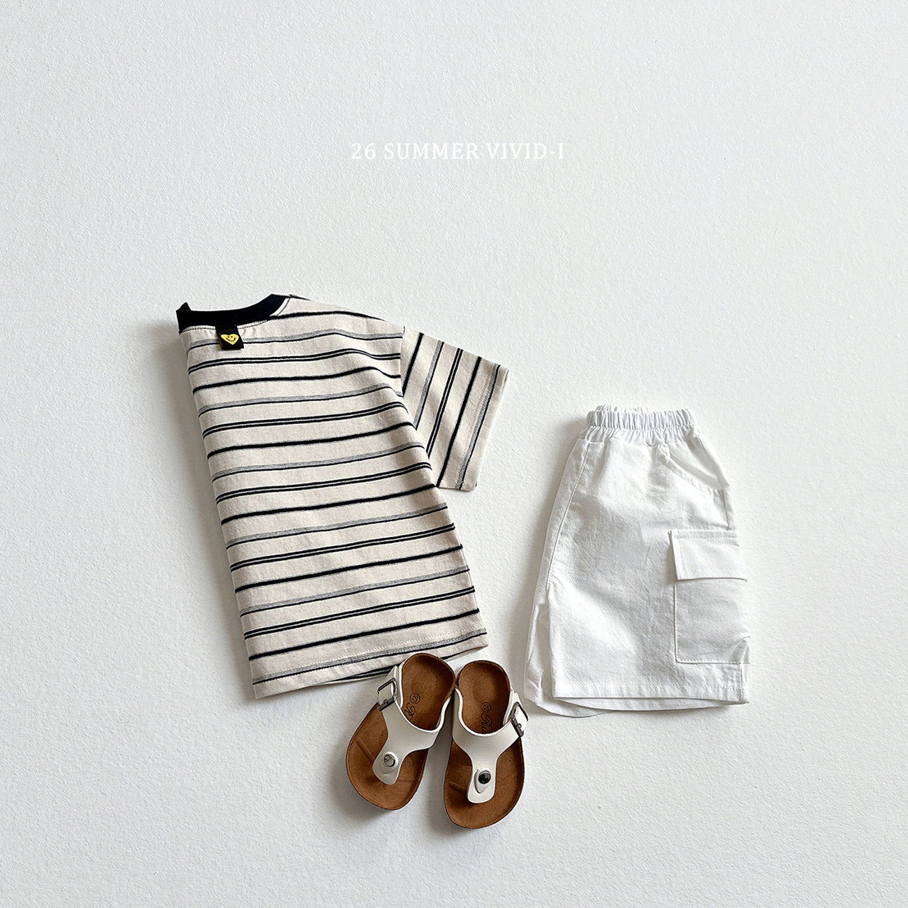 【PREORDER受付終了、ご希望はお問い合わせください。】62.Heart Smile Stripe Tee