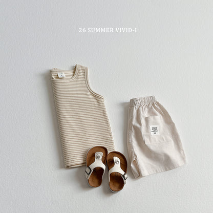 【PREORDER受付終了、ご希望はお問い合わせください。】84.[Set] Stripe Rib Sleeveless Top