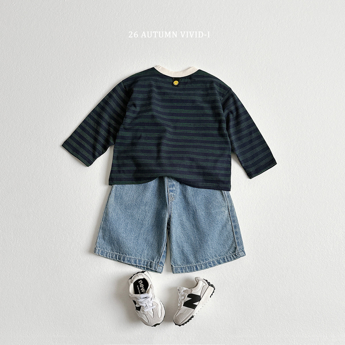 【秋のPRE-ODER 5%OFF】37.Stripe Smile Label Tee