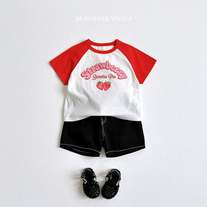 【PREORDER受付終了、ご希望はお問い合わせください。】74.Strawberry Dolman ShortSleeve Tee