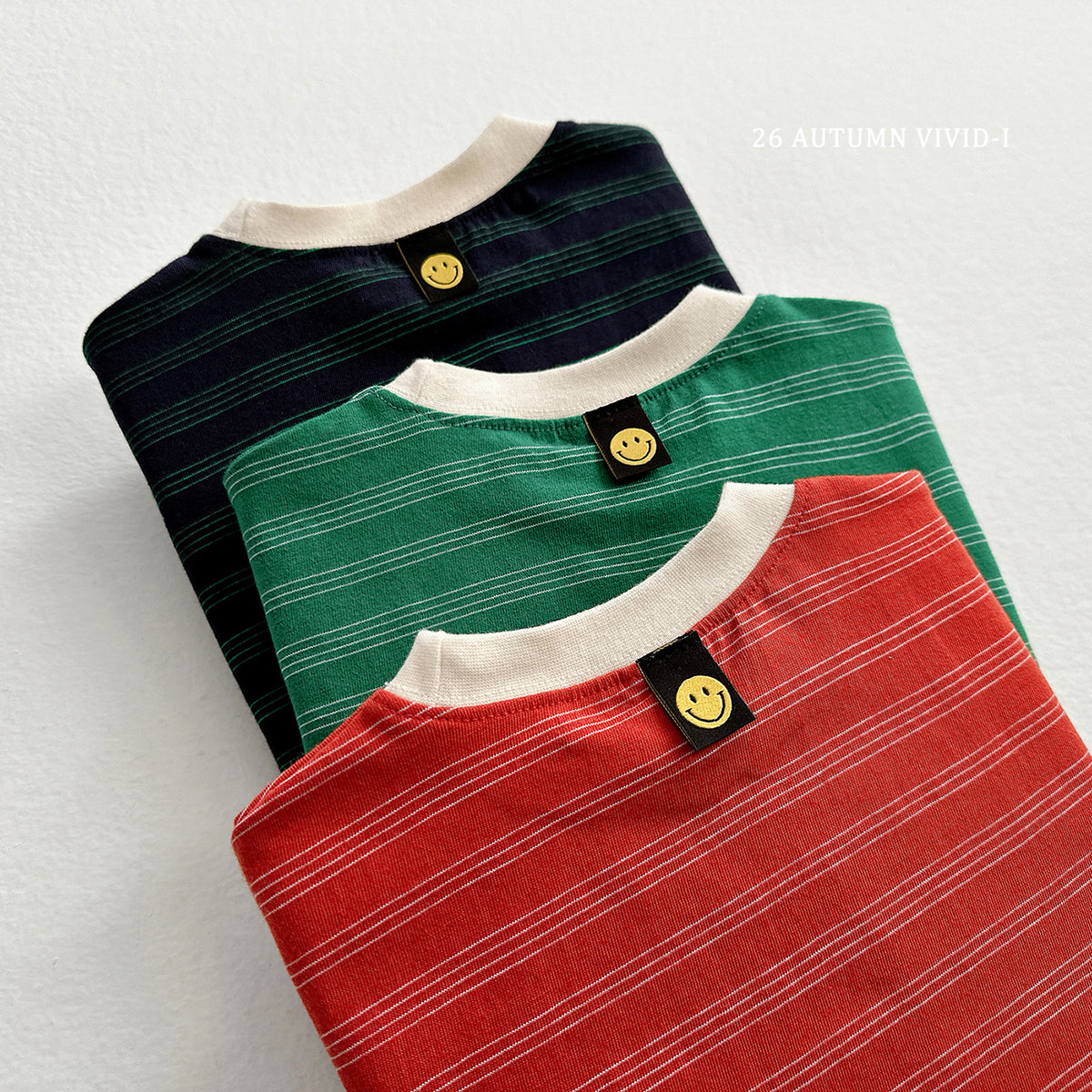 【秋のPRE-ODER 5%OFF】37.Stripe Smile Label Tee