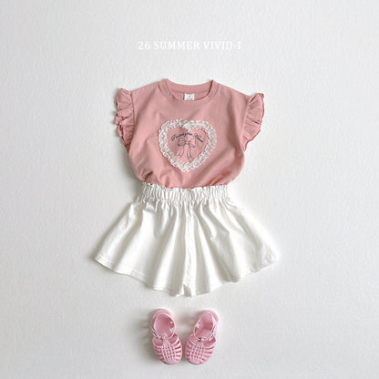 【PREORDER受付終了、ご希望はお問い合わせください。】80.Lace Heart Frill Tee