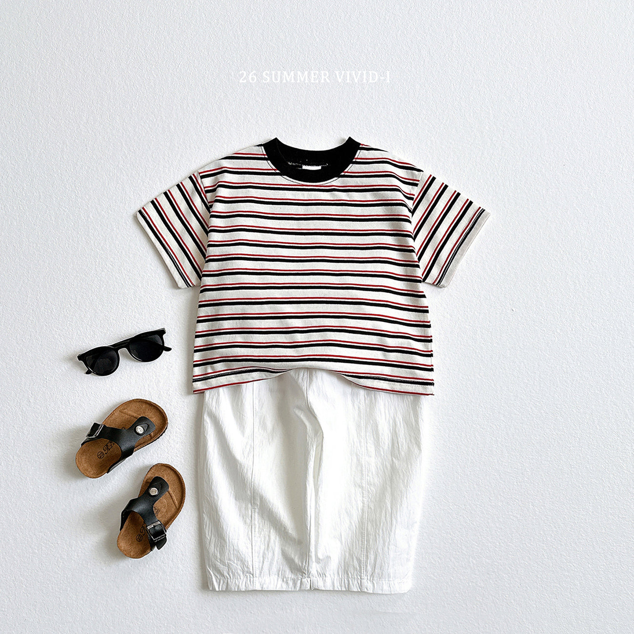 【PREORDER受付終了、ご希望はお問い合わせください。】62.Heart Smile Stripe Tee
