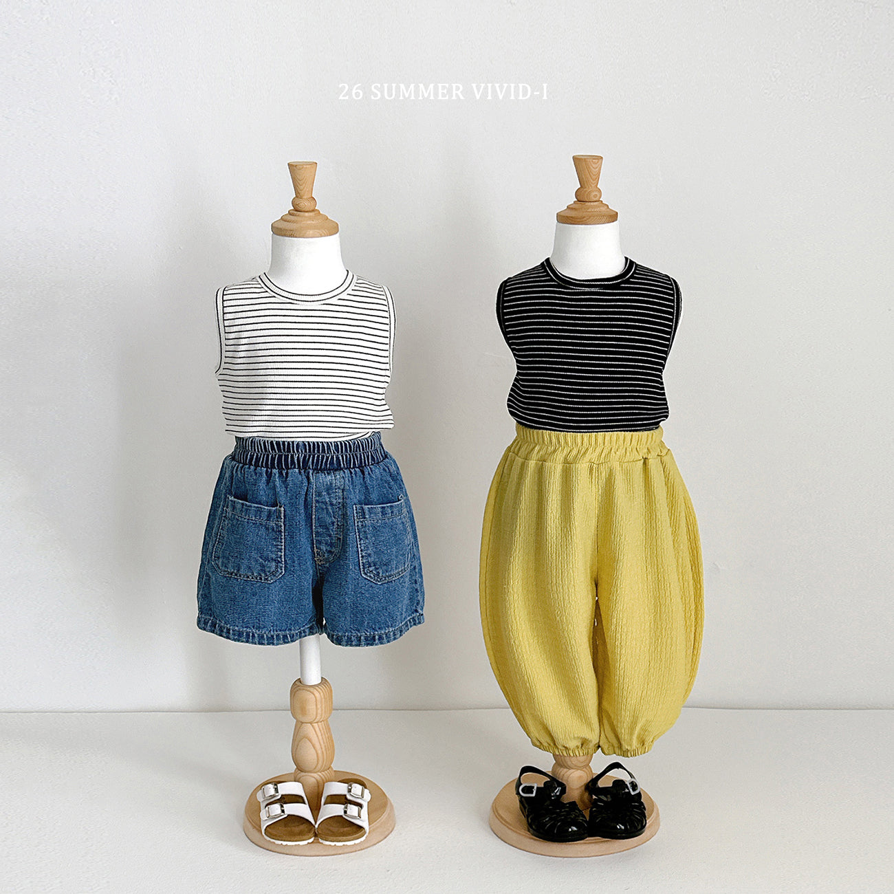 【PREORDER受付終了、ご希望はお問い合わせください。】84.[Set] Stripe Rib Sleeveless Top